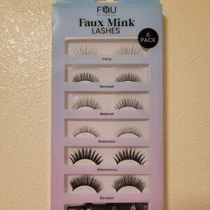 NEW BFY Cosmetics Faux Mink Lashes 6 pack with eyelash glue
